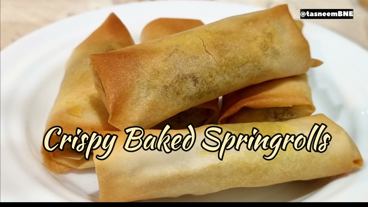 Crispy baked spring rolls - just like Takeouts 🥢🔥 #CrispySpringRolls #AsianFood #Food #Partysnack