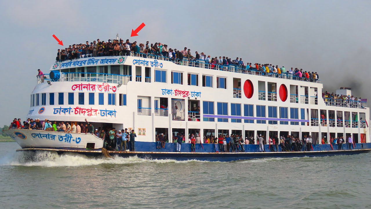 মাত্রারিক্ত যাত্রীবোঝাই সোনার তরী ৩ যখন তুমুল গতিতে ওভারটেক করে চলে যায় | MV Sonar Tori 3 launch