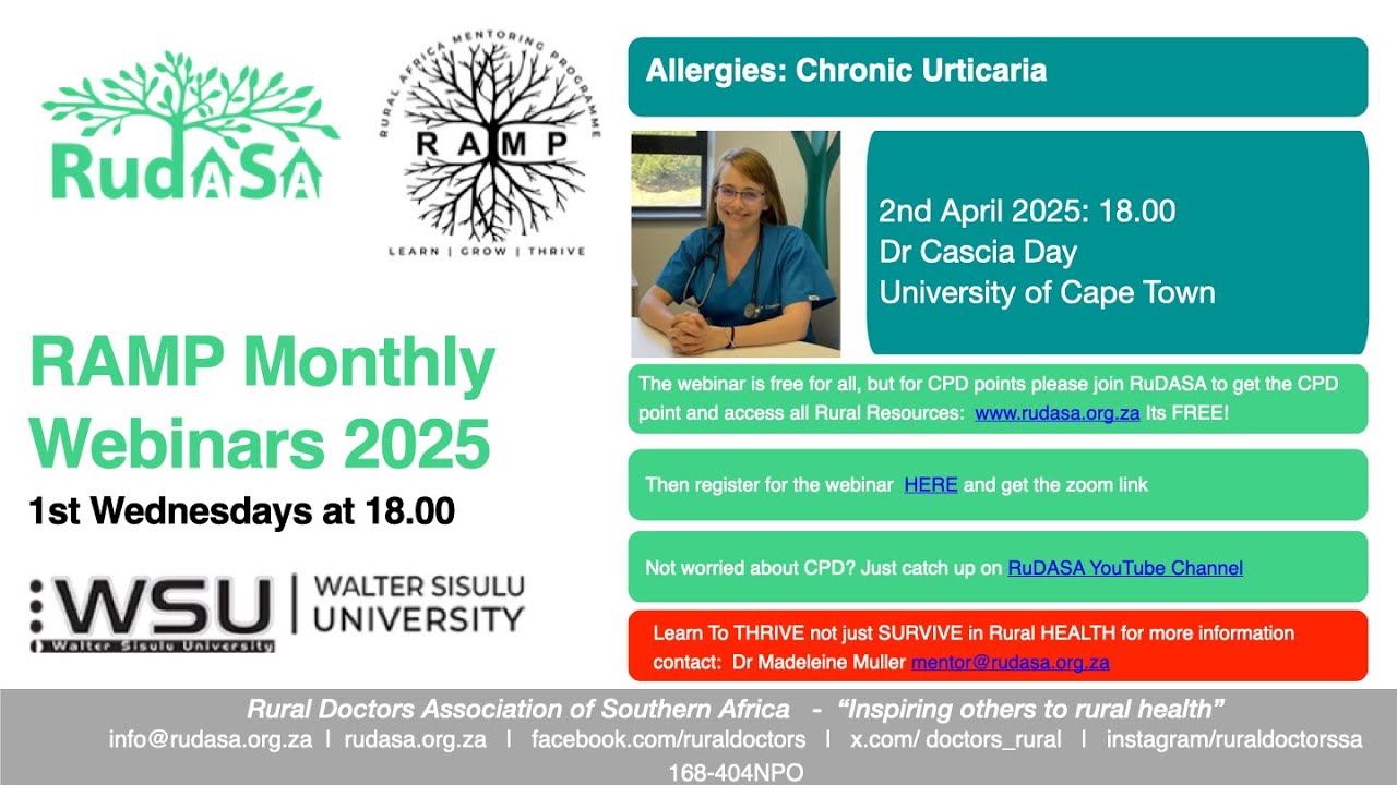RAMP Monthly Webinars 2025  Allergies  Chronic Urticaria