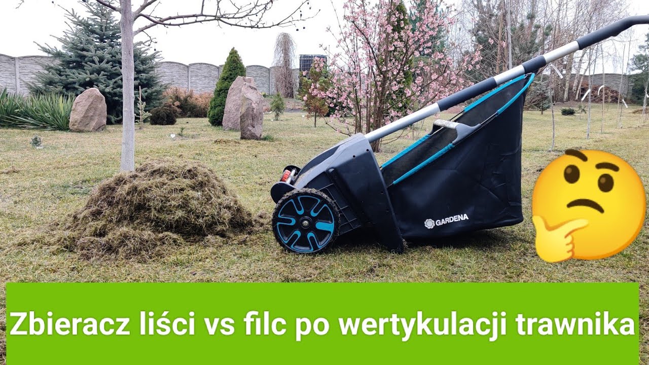 Zbieracz liści vs filc po wertykulacji trawnika.
