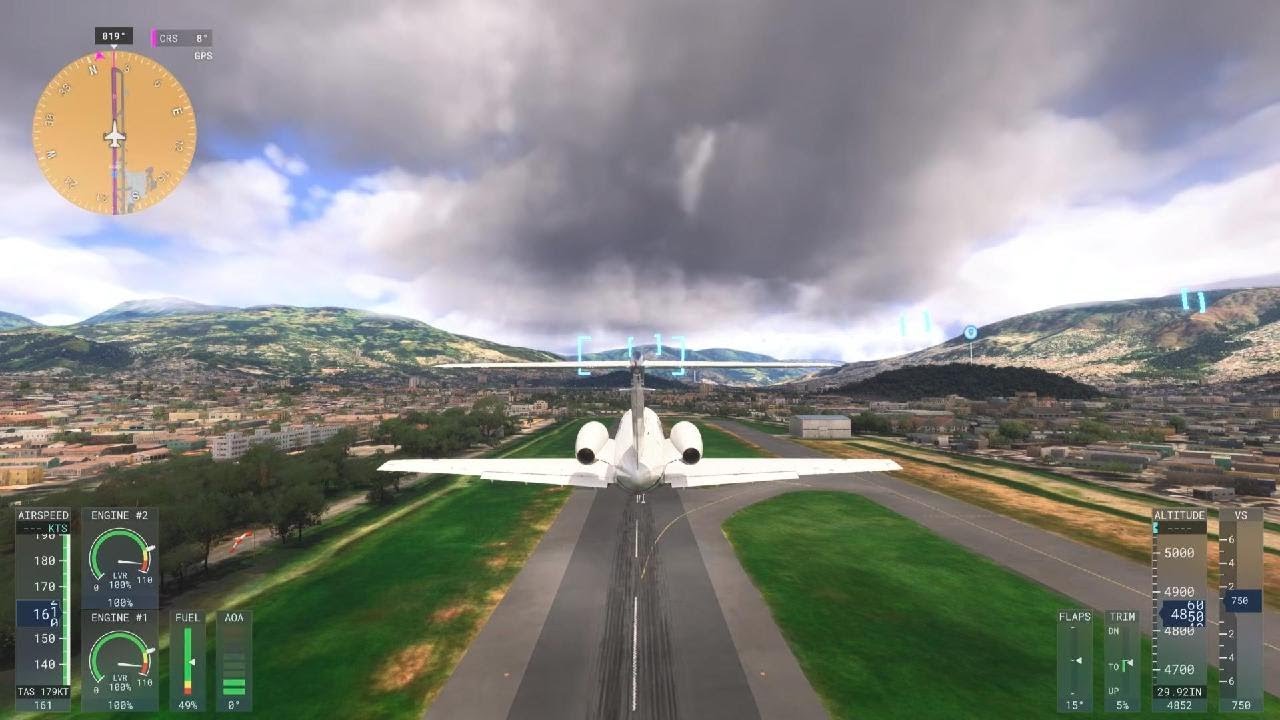Microsoft Flight Simulator decolagem em Medellín