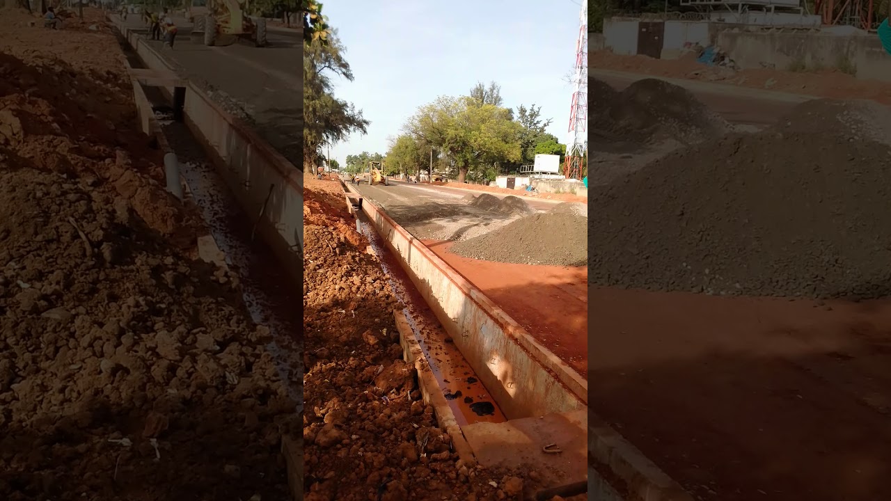 Laying stonebase with grader