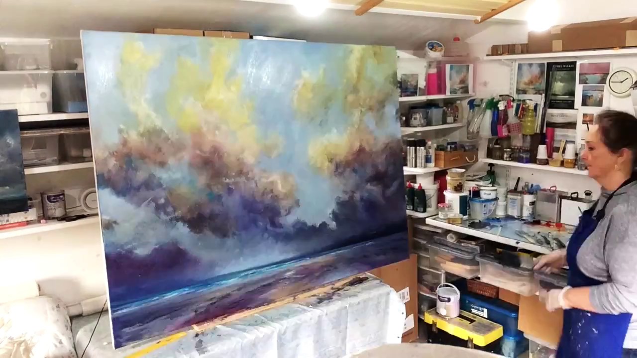 Time-lapse film. Large commission painting in progress