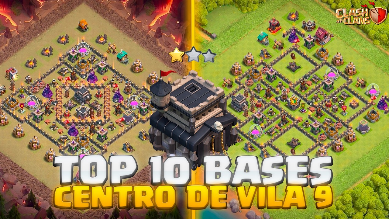 TOP 10 MELHORES LAYOUTS CV9 TH9 de 2026! (Fevereiro) | Guerra, Farm e Push | Clash of Clans
