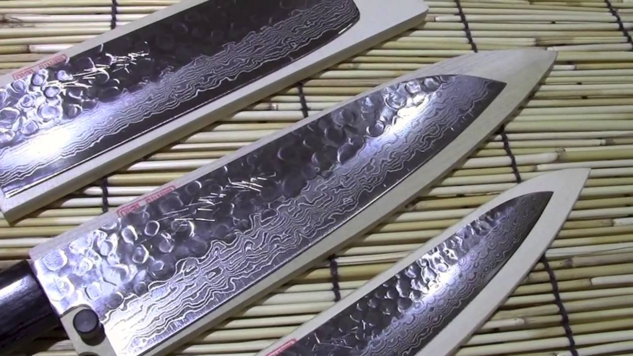 Yoshihiro Cutlery NSW Usuba, Santoku & Petty with Shitan Handles
