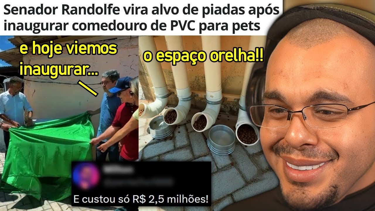 SENADOR SE APROVEITA DE 'CASO ORELHA' E INAUGURA COMEDOURO PRECÁRIO PRA GANHAR LIKES