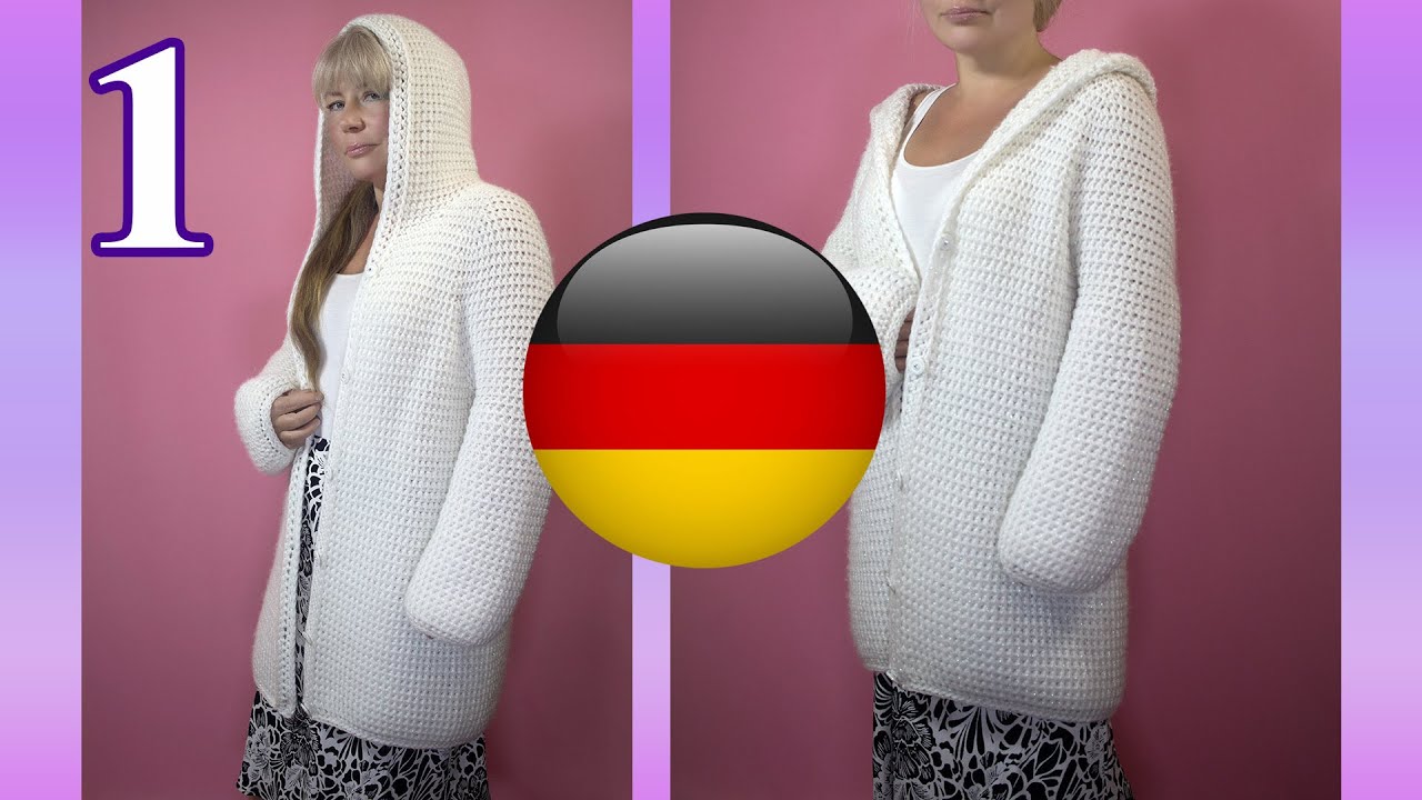 Anleitung für Einfacher Warme häkeln Kapuzen-Cardigan Strickjacke Elf, mit nur 1 Naht! №1