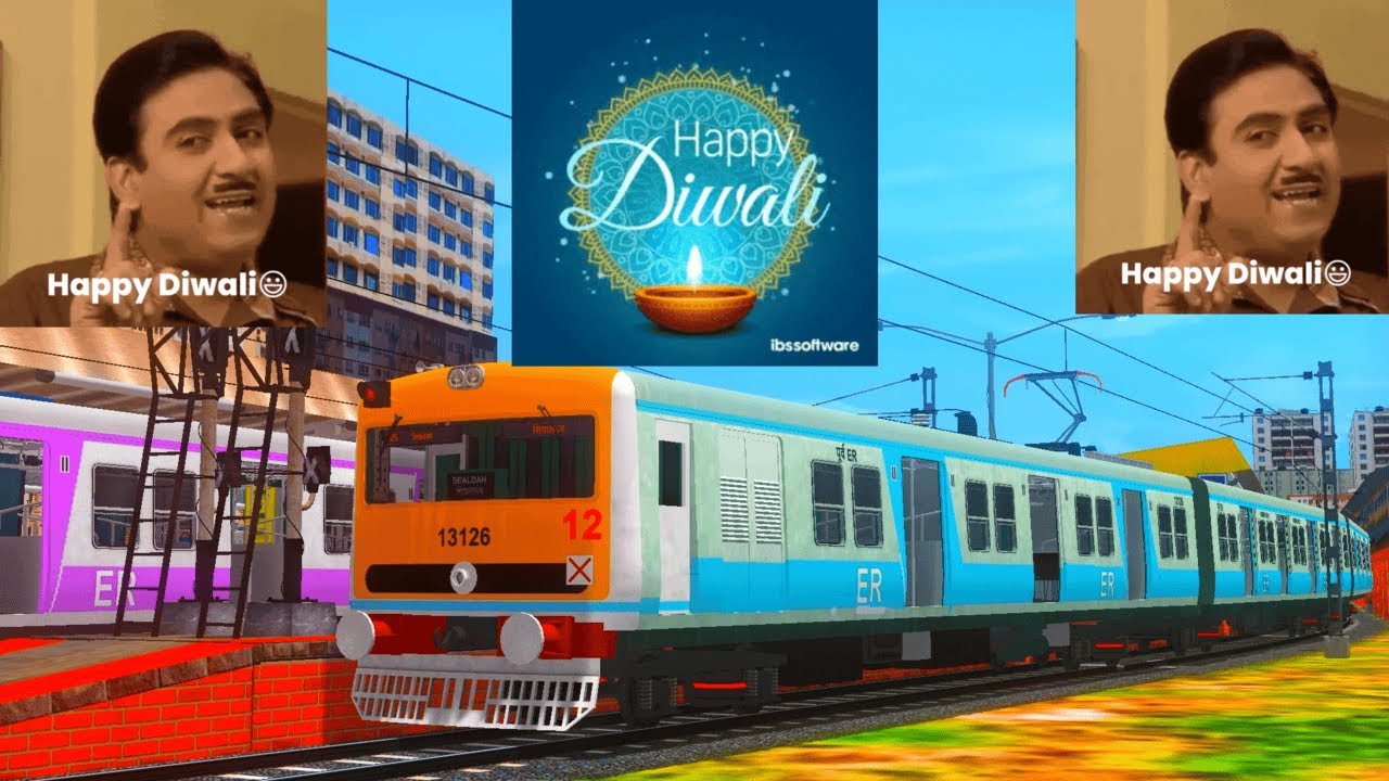 Blue ICF EMU Like A Diwali Rocket! Cruising Diamond Harbour-Sealdah Galloping Festival Special Local