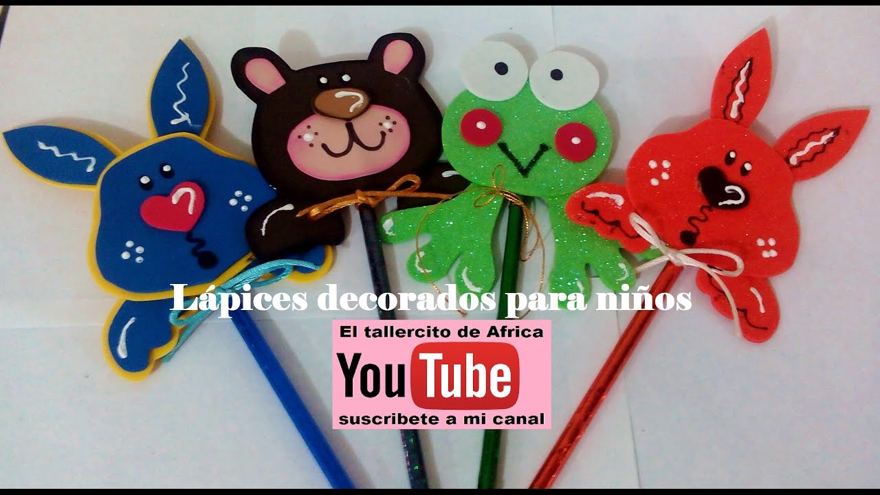 Lápices decorados especialmente para niños