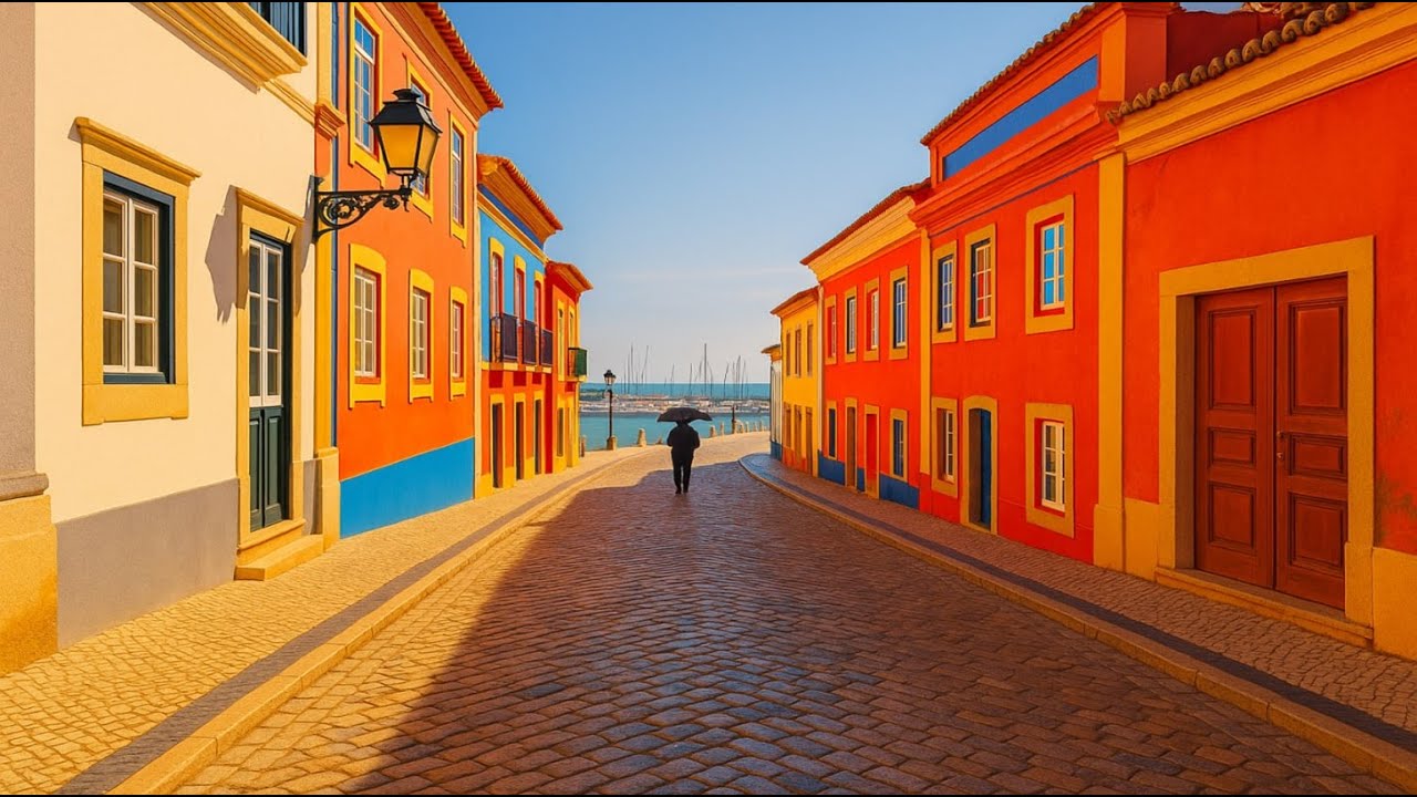Прогулка по Фару, Португалия 🇵🇹 | Успокаивающие звуки города и улицы у марины