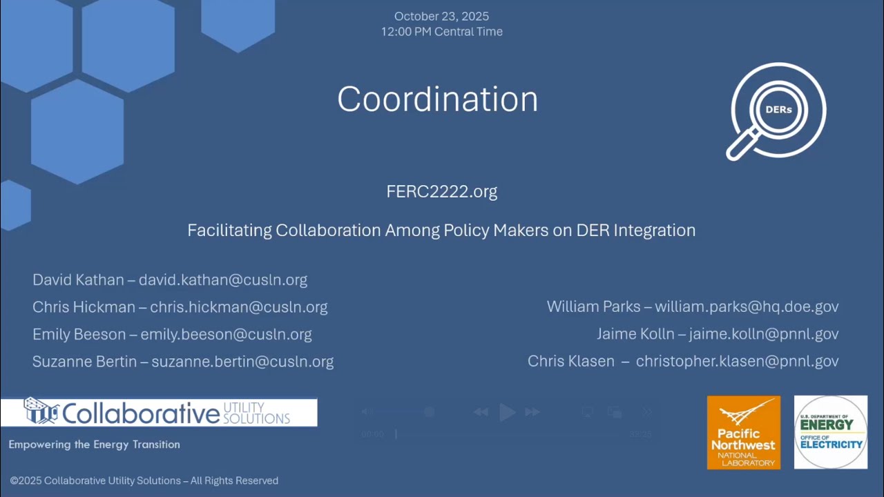Coordination - FERC Order 2222 Policy Tracker Webinar