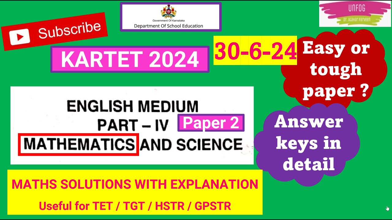 KARTET_2024 – Mathematics - Answer Keys – Paper 2 #kartet_answer_ key (with detail Explanation)