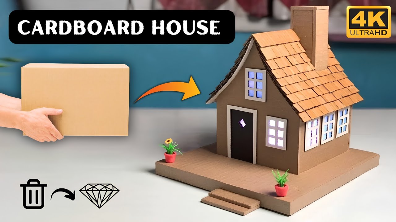 Amazing Cardboard House Craft for School Project | Step-by-Step DIY