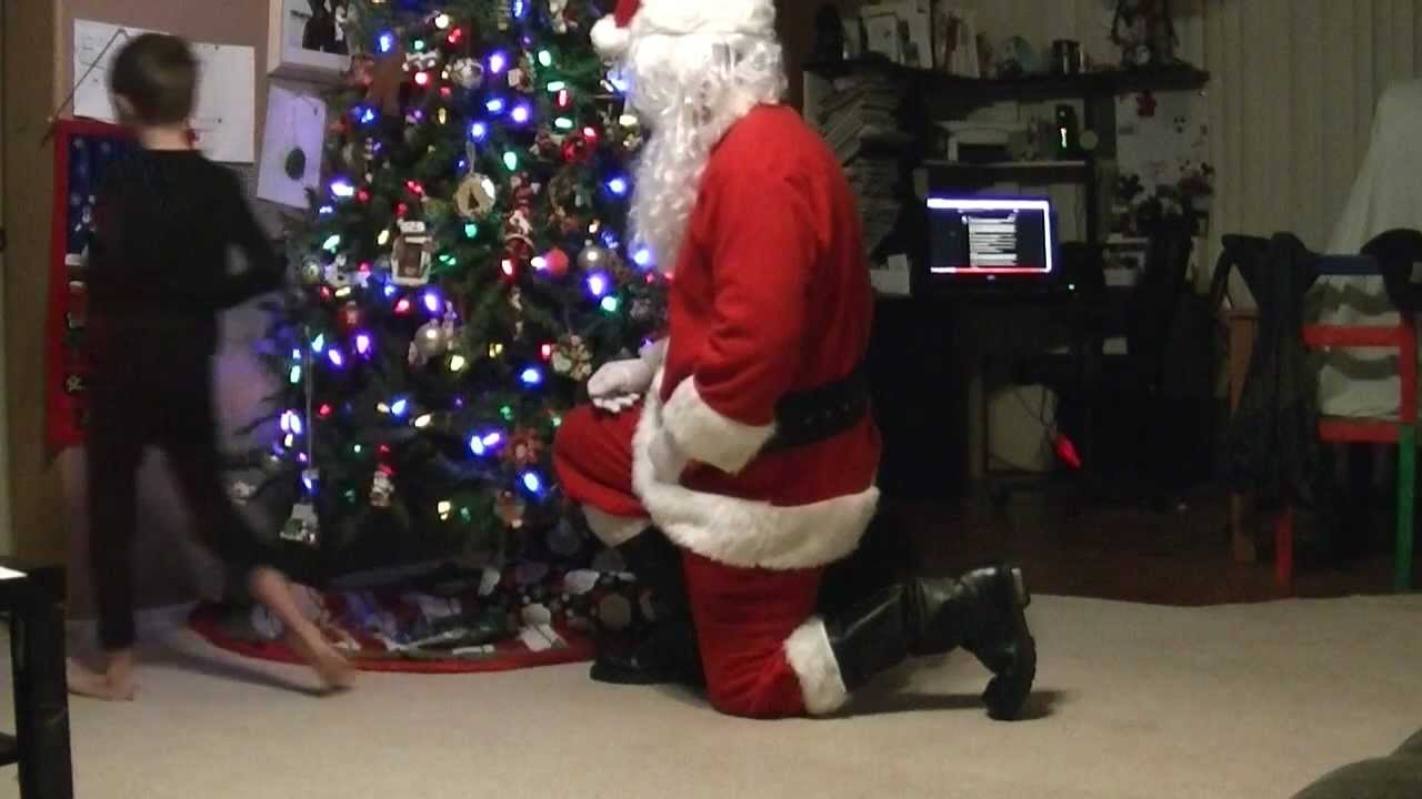 Santa visits Colin in the middle of the night Christmas Eve
