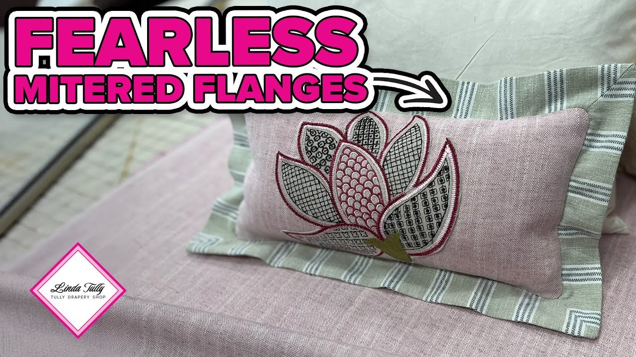 How to Make Double-Sided Mitered Flanges for Pillows...with Striped Fabric