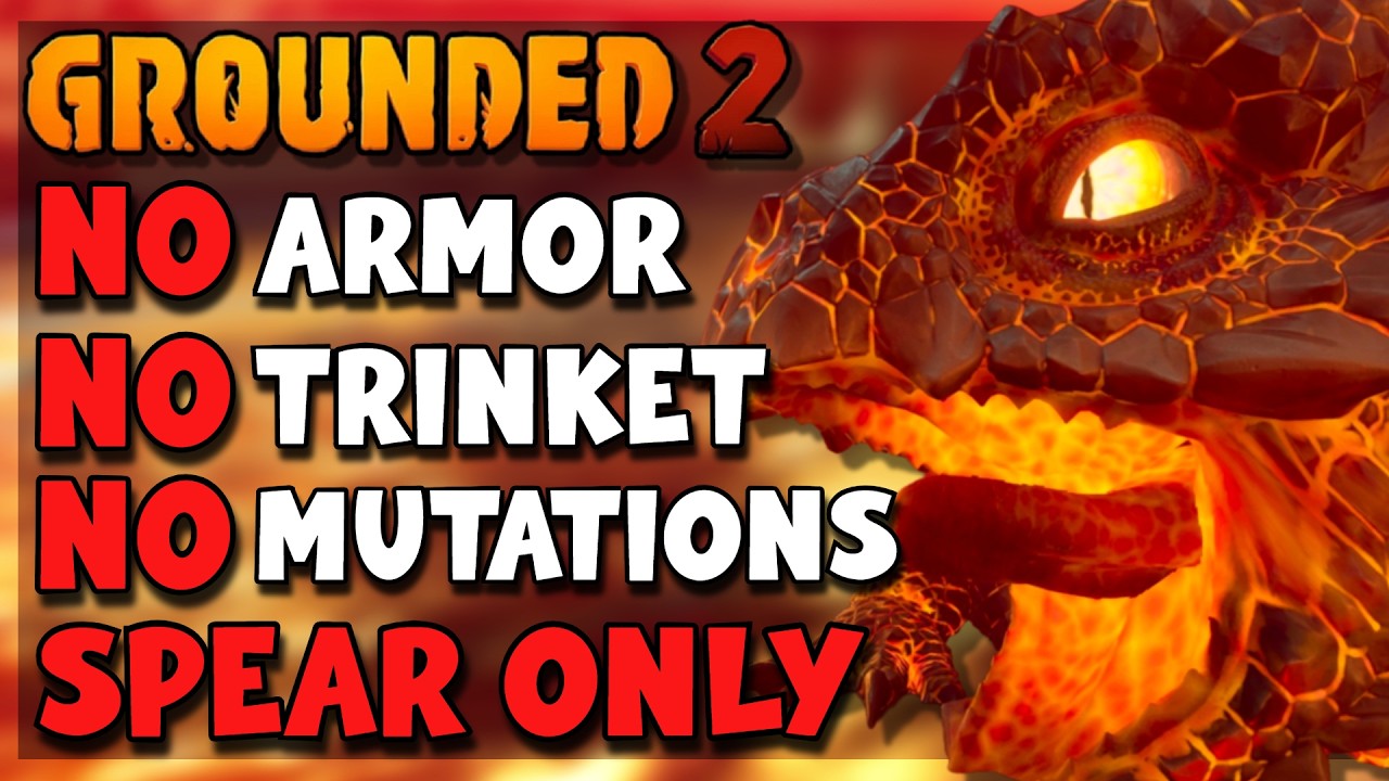 Grounded 2 - Lizard Boss Fight - Pebblet Spear Only!