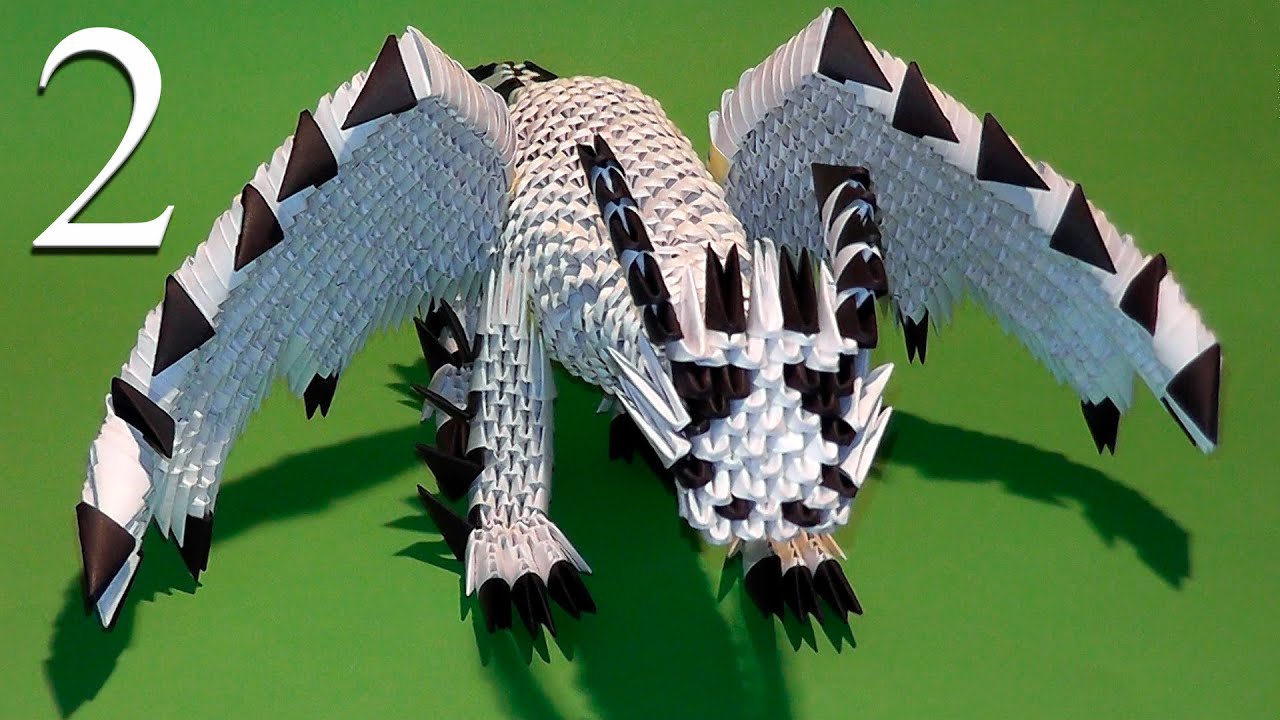 3D Origami Dragon with Wings 🐉 | Paper Model Tutorial with Glue [Part 2]