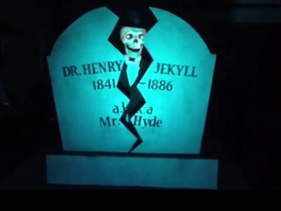 Animated Halloween tombstone prop