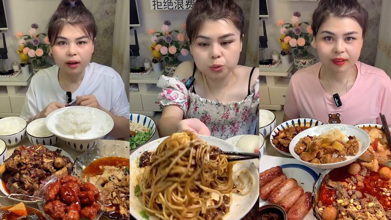 Mukbang #: Eat pig brain belly pork, Fried skewers #noodles #pork #delicious #cook 