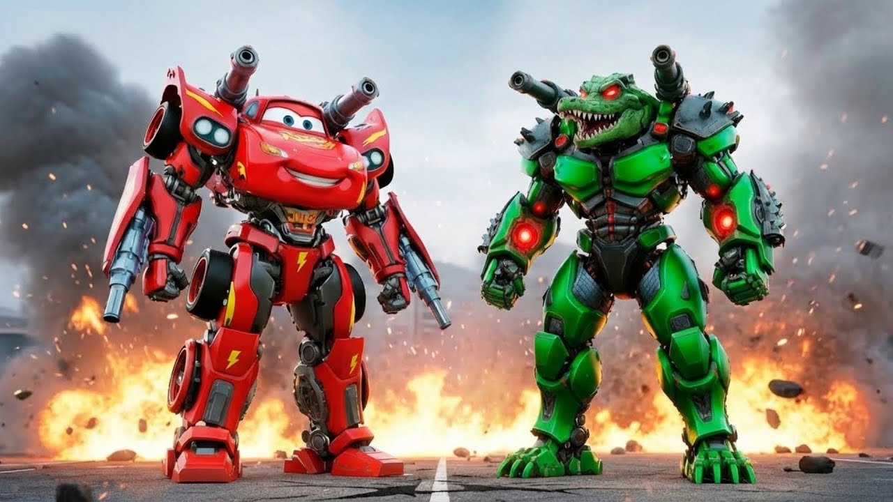 EPIC Showdown: Robot McQueen Battles Robot Crocodile in a Fight for Survival! [EP 17]