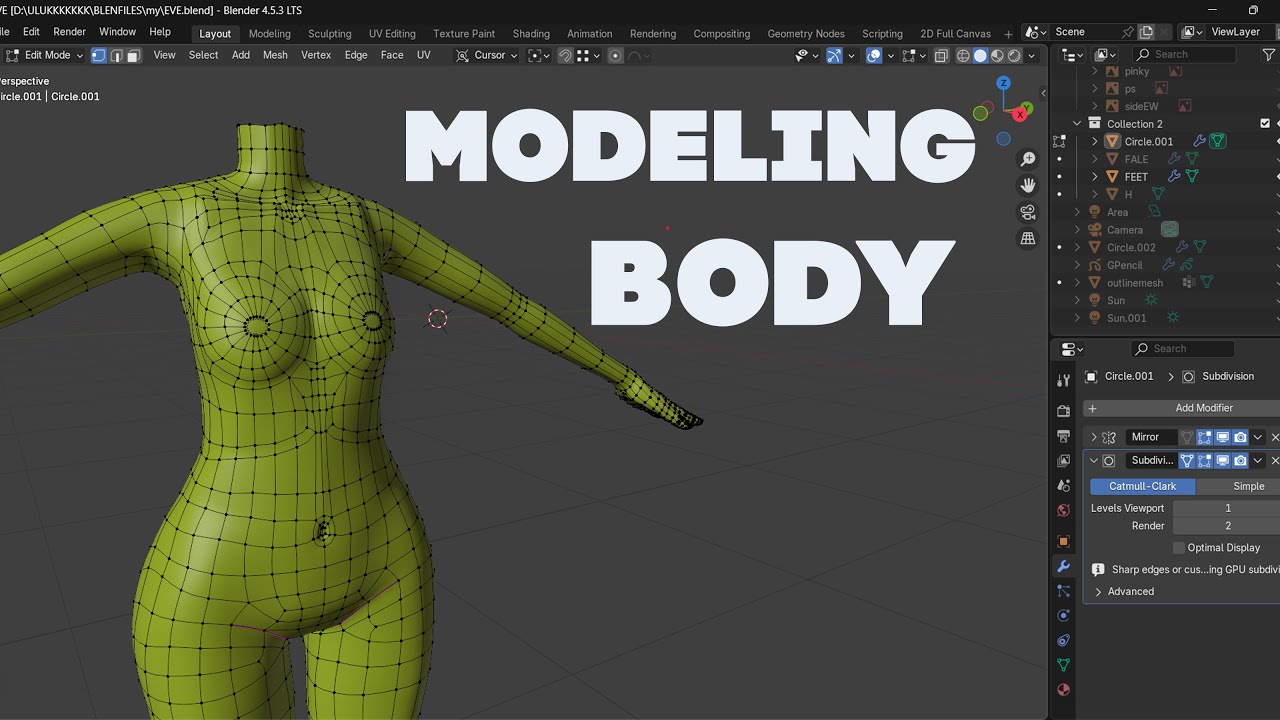 Base mesh from scratch torso, legs, arms | part 1