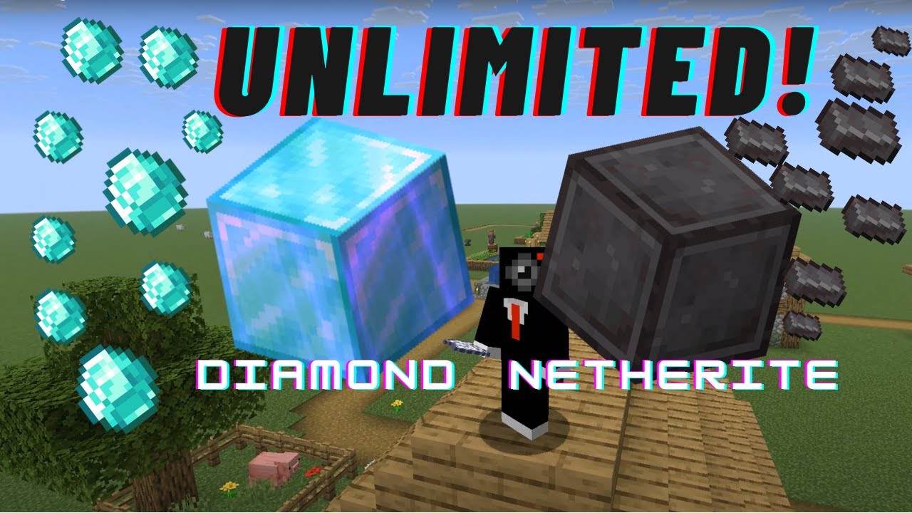 How to get unlimited diamond and netherite in Minecraft! Works on PC, Xbox, PS, and Switch! Stuvv