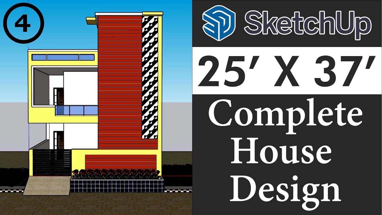 25' X 37' House Design in Sketchup for Beginners || Tutorial in Hindi
