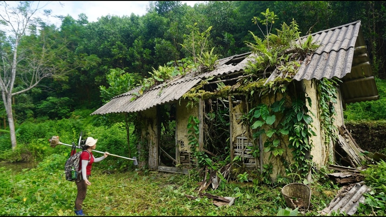 The young woman cleaned up a filthy, abandoned house and transformed it into a beautiful home.