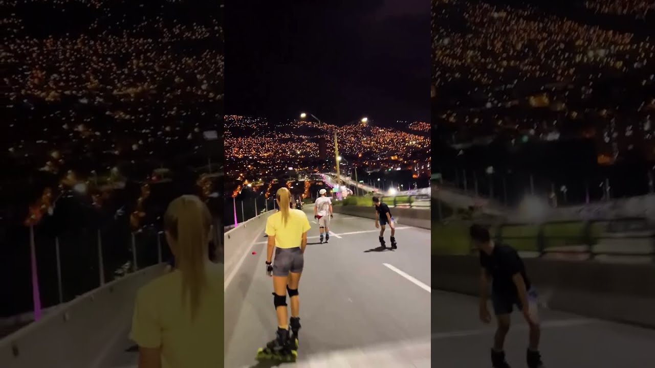 Medellín, Colombia | Would you love to rollerblade here at night? 🛼