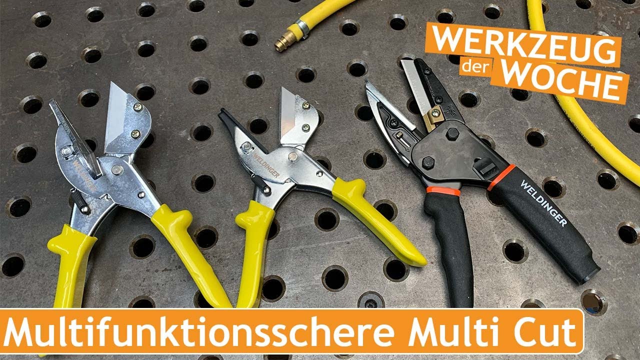 WELDINGER Multifunktionsschere Multi Cut und Mega-Cut | mit Winkelplatte für Gehrungsschnitte | WdW