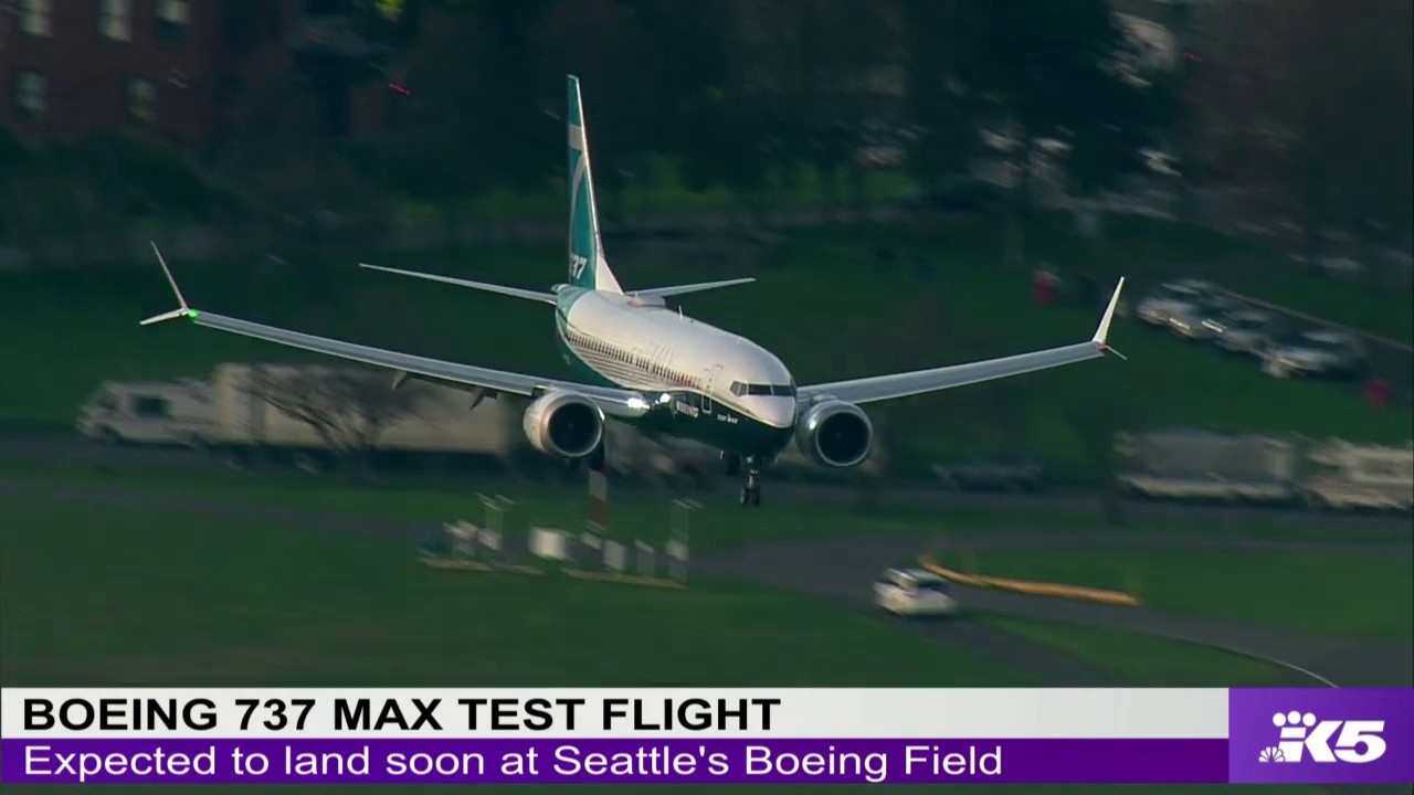WATCH LIVE: Boeing 737 MAX test flight at Seattle's Boeing Field