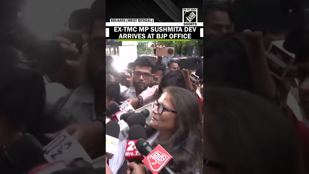 Former TMC MP Sushmita Dev arrives at BJP Party Office in Kolkata