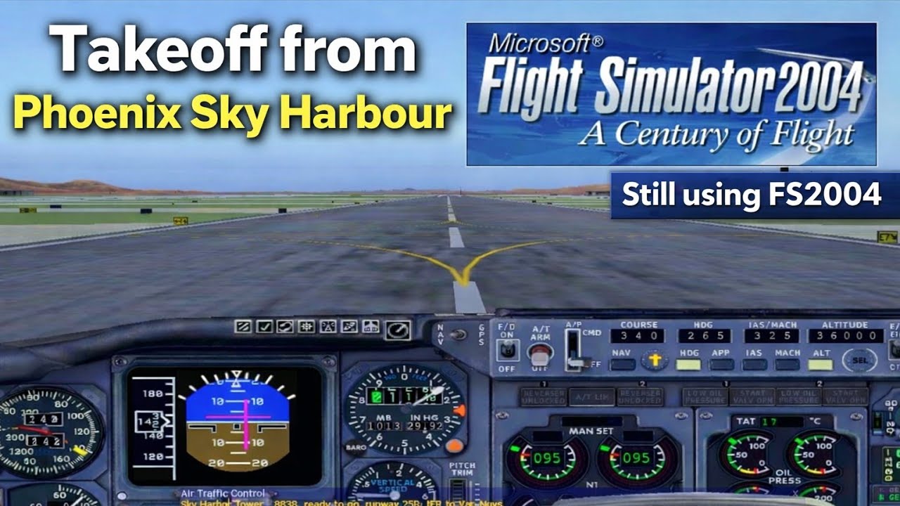 FS2004 | American Boeing 737-800 Takeoff from Expanded Phoenix Airport