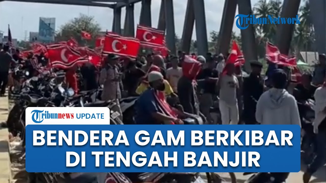 Penampakan Bendera Bulan Bintang Berkibar di Tengah Banjir, Warga Gerakan Aceh Merdeka Bersorak