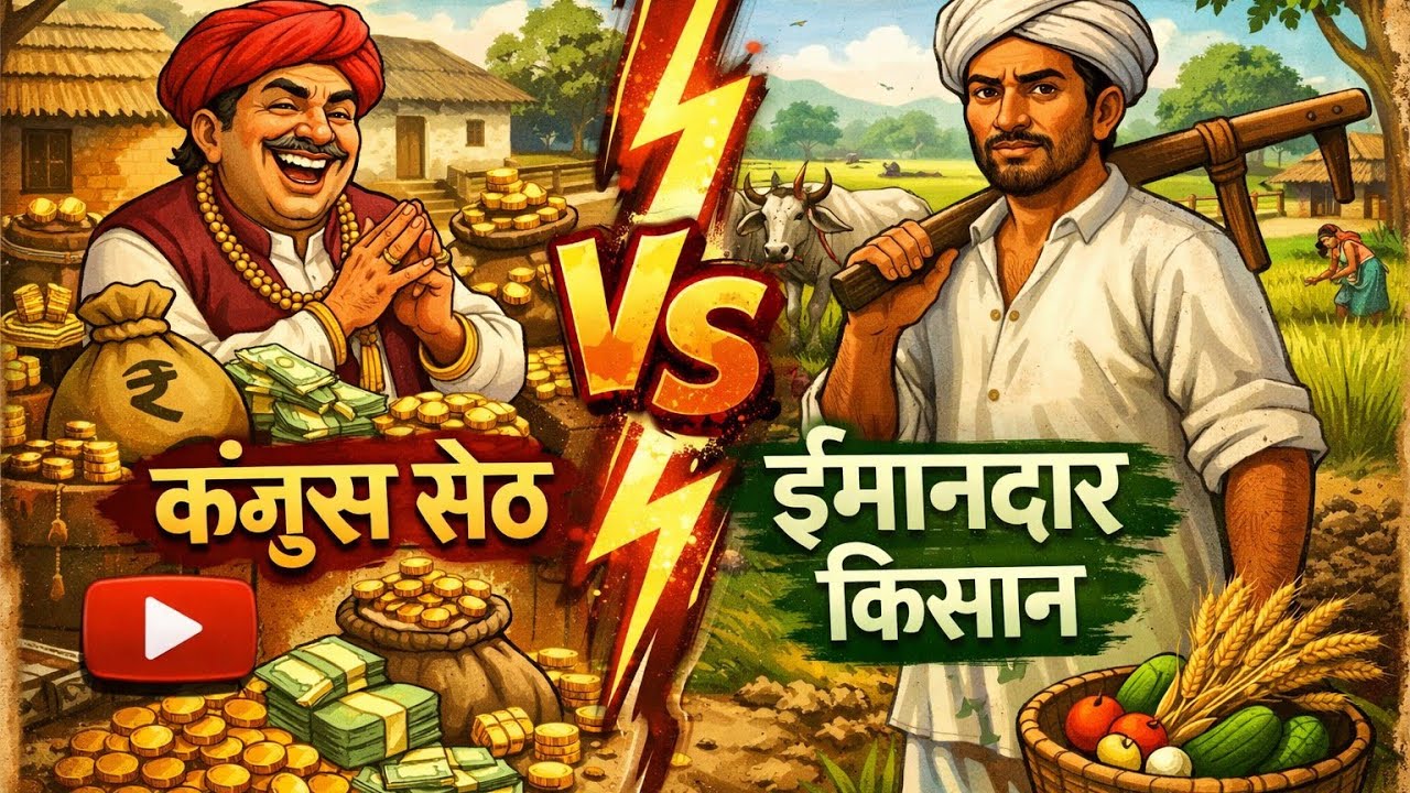 कंजुस सेठ और ईमानदार किसान।। Moral story cartoon video. || Shubhamtoon ||.....