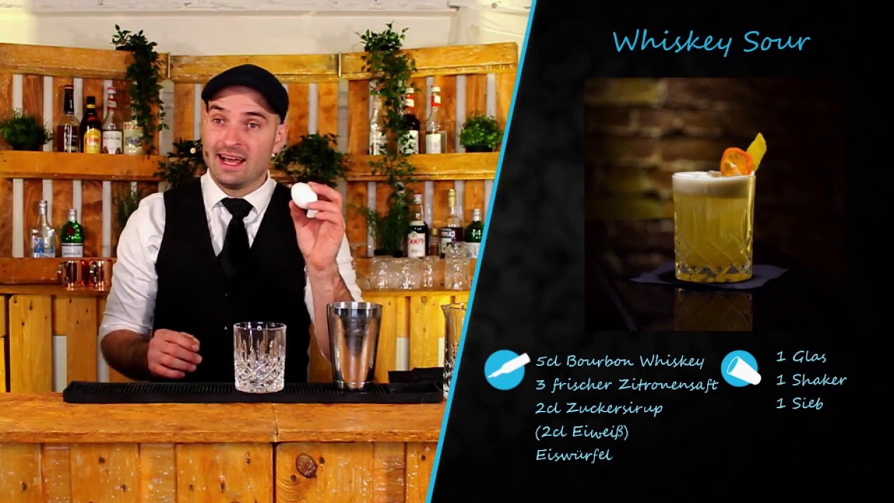 Whiskey Sour Cocktail Rezept & Zubereitung (mit Eiweiß) | selber mixen | FLAIRLAB