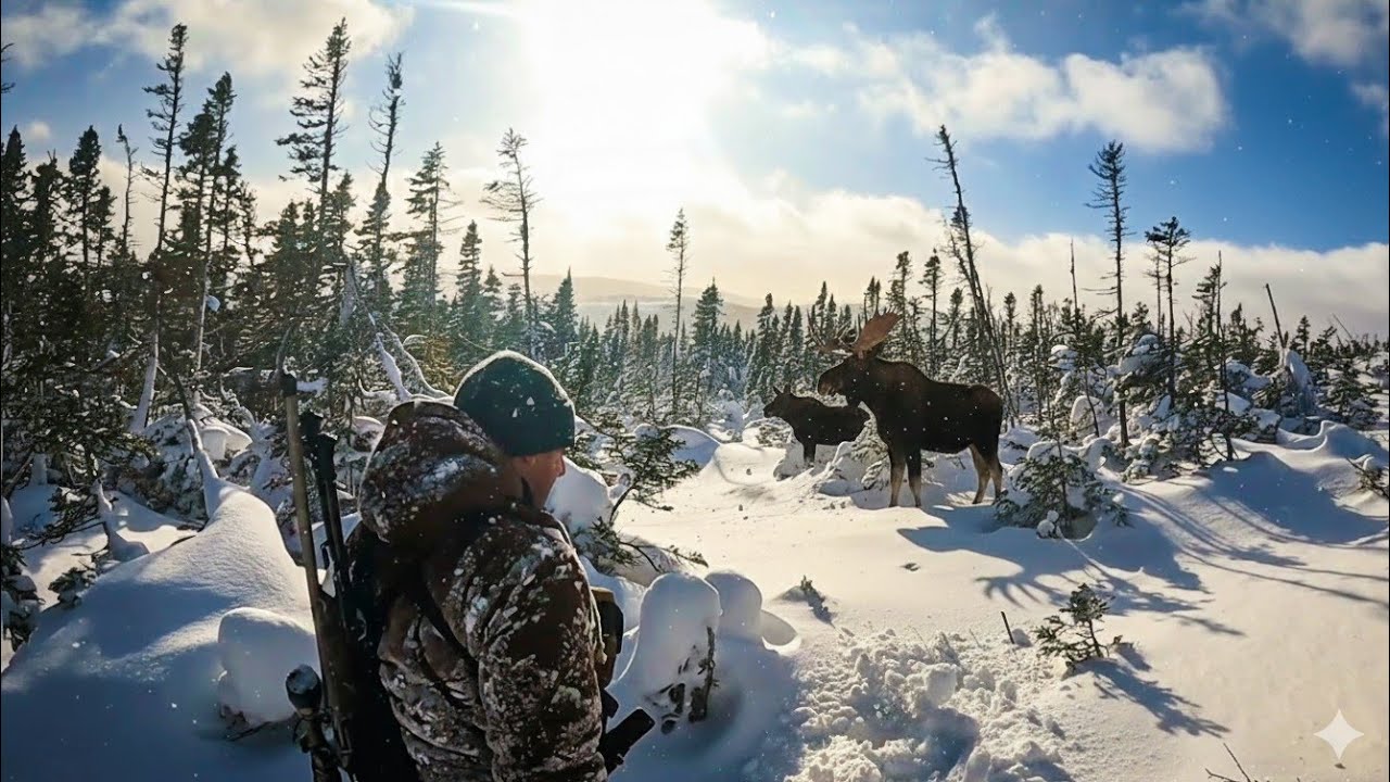 EPIC MOOSE HUNT: Chasing BIG BULLS in The Snowy Woods!