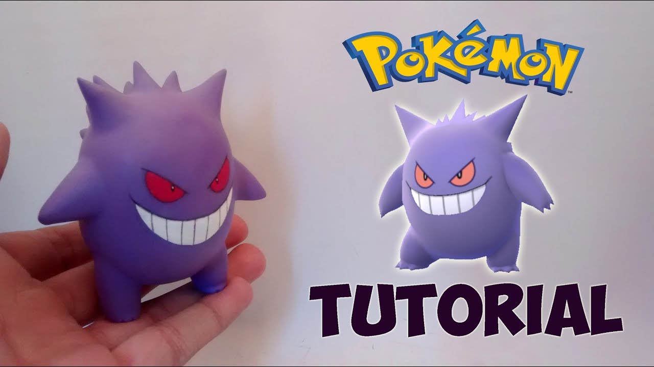 How to make Pokemon Gengar whit clay / Tutorial como hacer a Gengar con Porcelana fría