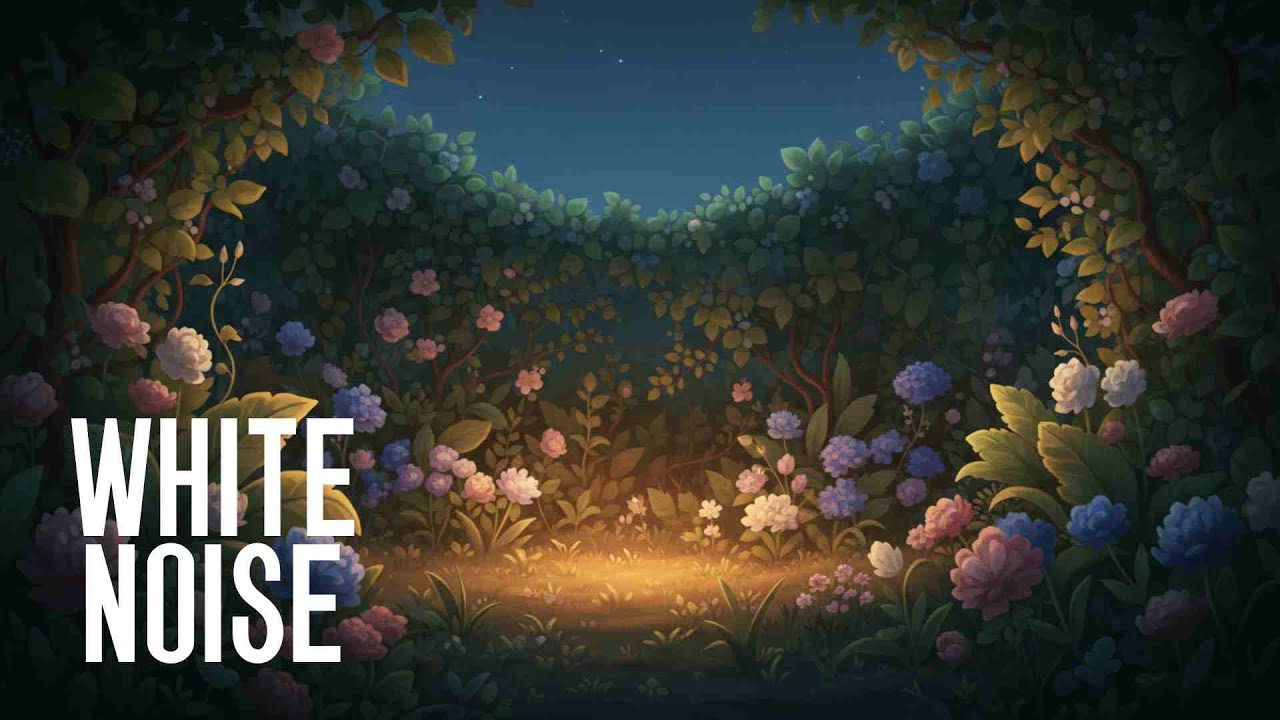 2 Hours of White Noise 🌿 Cozy Night Garden for Deep Sleep & Relaxation