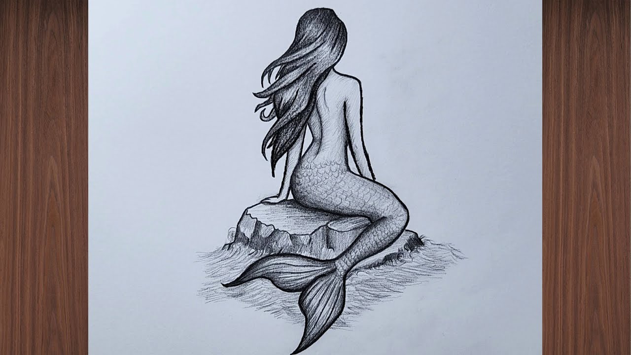 Deniz kızı Çizimi | Karakalem Çizimi adım adım nasıl çizilir | artkarakalem