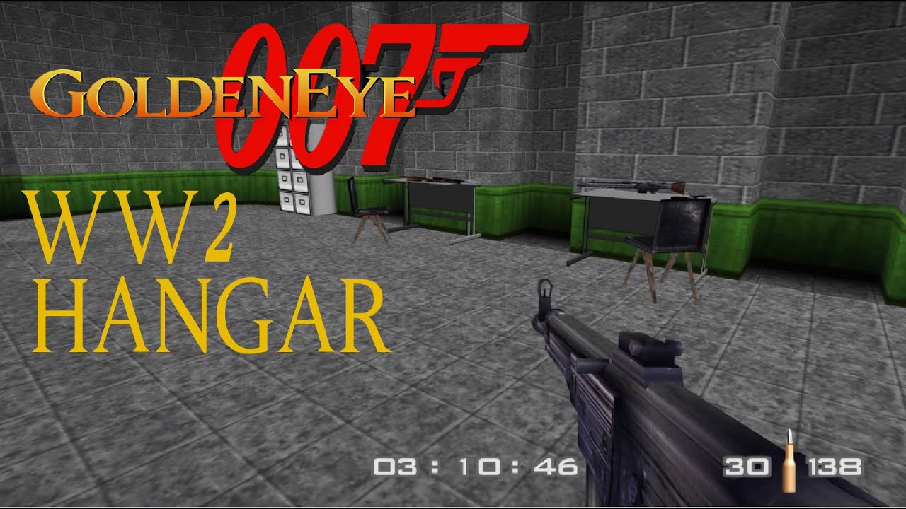 GoldenEye N64 - WW2 Hangar (GoldenEye 007 N64 Custom level)