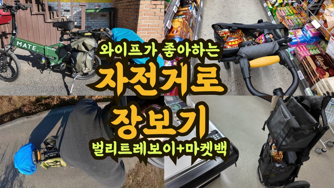 자전거 트레일러 100%활용기 - 마트 장보기편 (벌리 트레보이 + 마켓백)