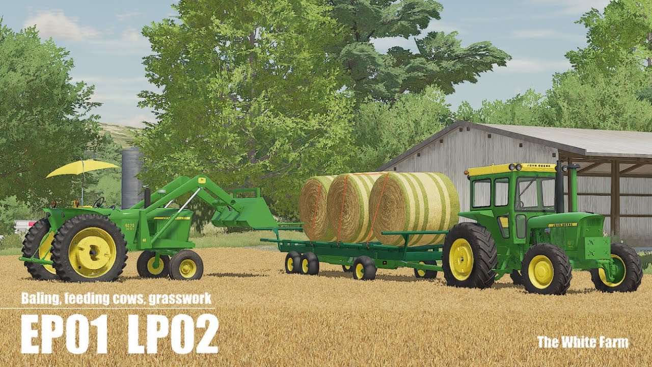 Baling, feeding cows, contracting! | FS22 The White Farm LP02 singleplayer