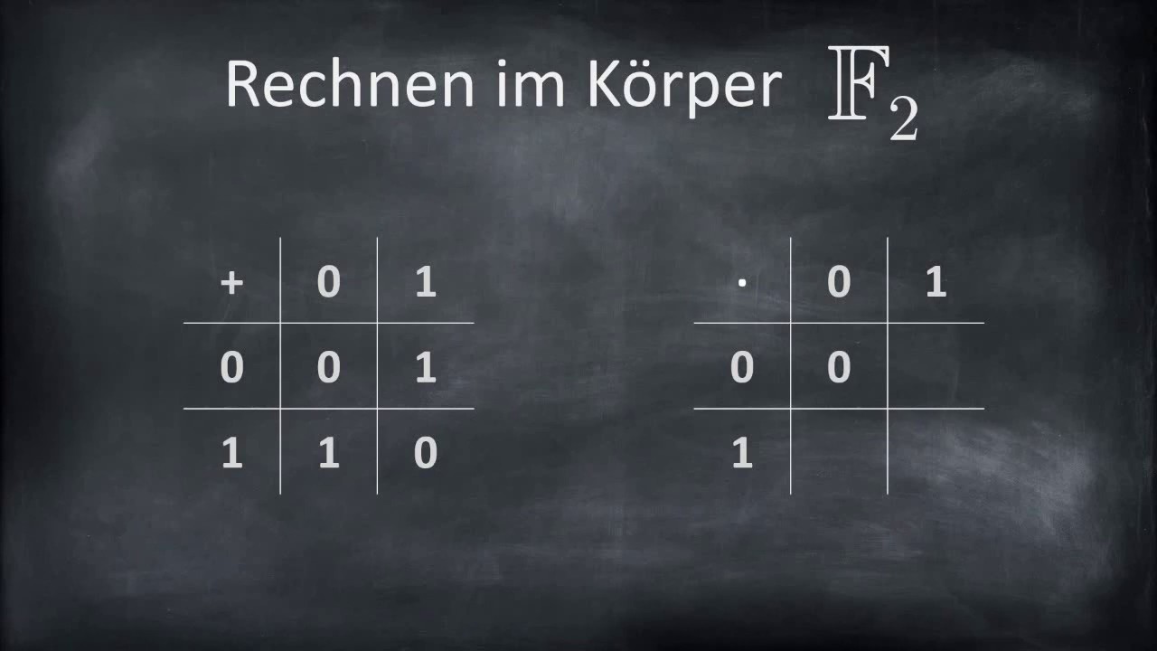 Rechnen im K&ouml;rper mit zwei Elementen (0 und 1)