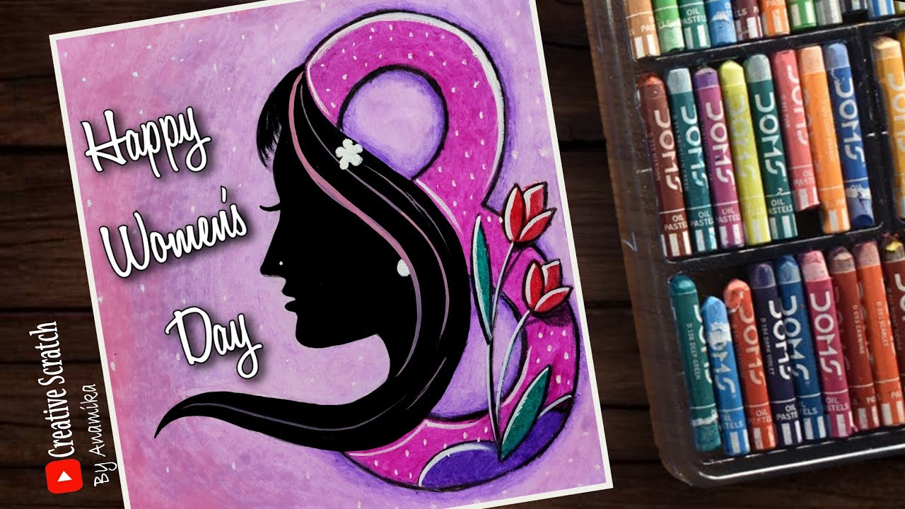 Womens Day Drawing Oil Pastel | International Womens Day Drawing Easy #womensday #womensday2023