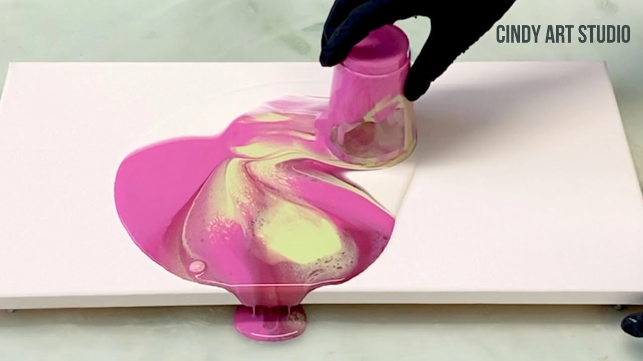 Acrylic pearl/dutch pour abstract painting for beginners. Easy abstract painting in acrylic pouring.