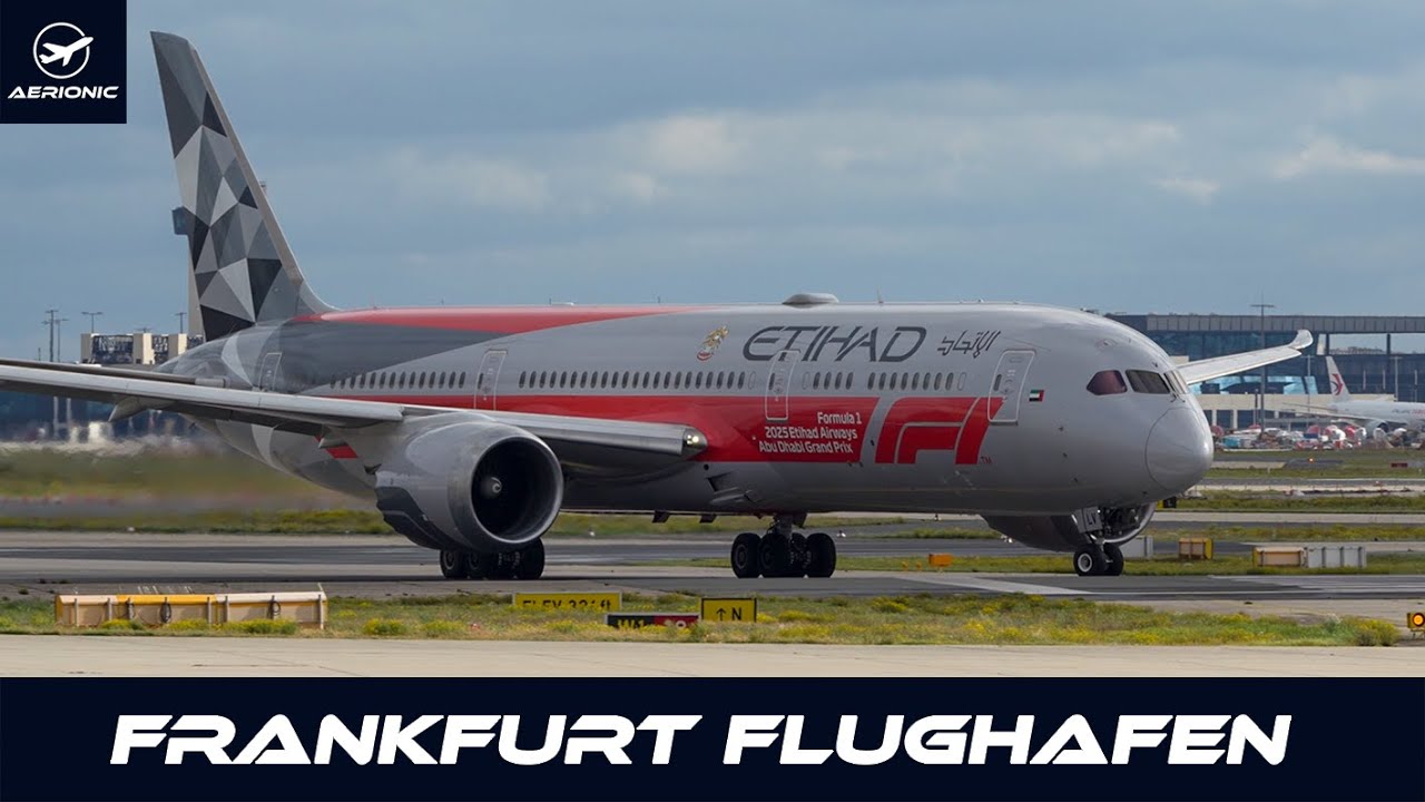✈️ Etihad 787-9 &bdquo;Abu Dhabi Grand Prix&ldquo; &mdash; Abflug Frankfurt &rarr; Abu Dhabi | Startbahn 18 | 25.10.25
