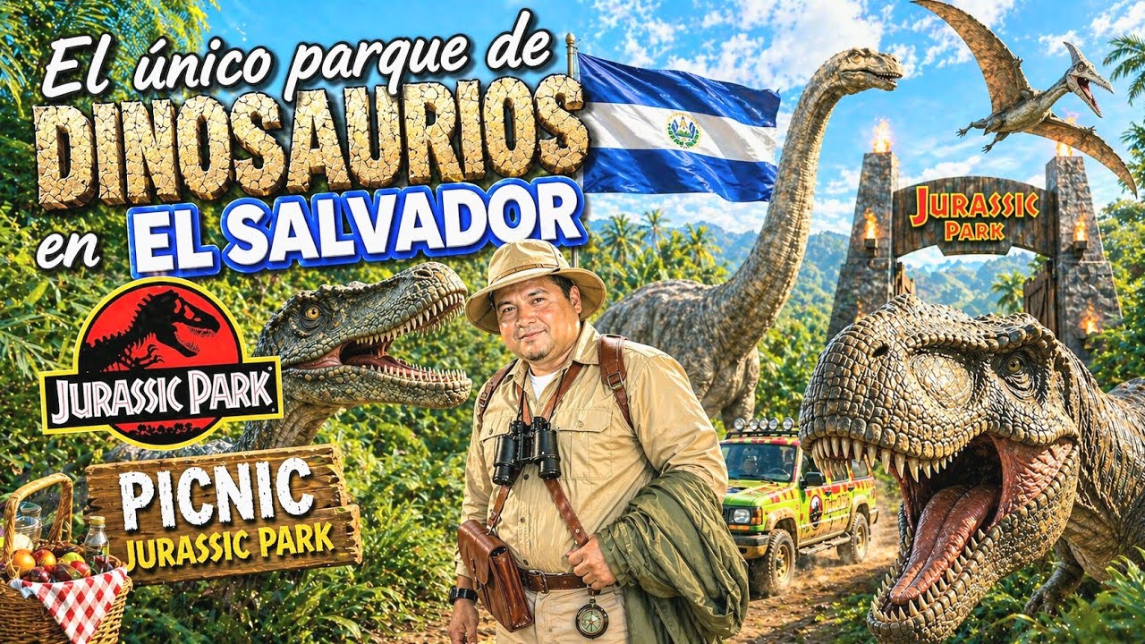 Откройте для себя динозавров в Сальвадоре на пикнике в юрском периоде.