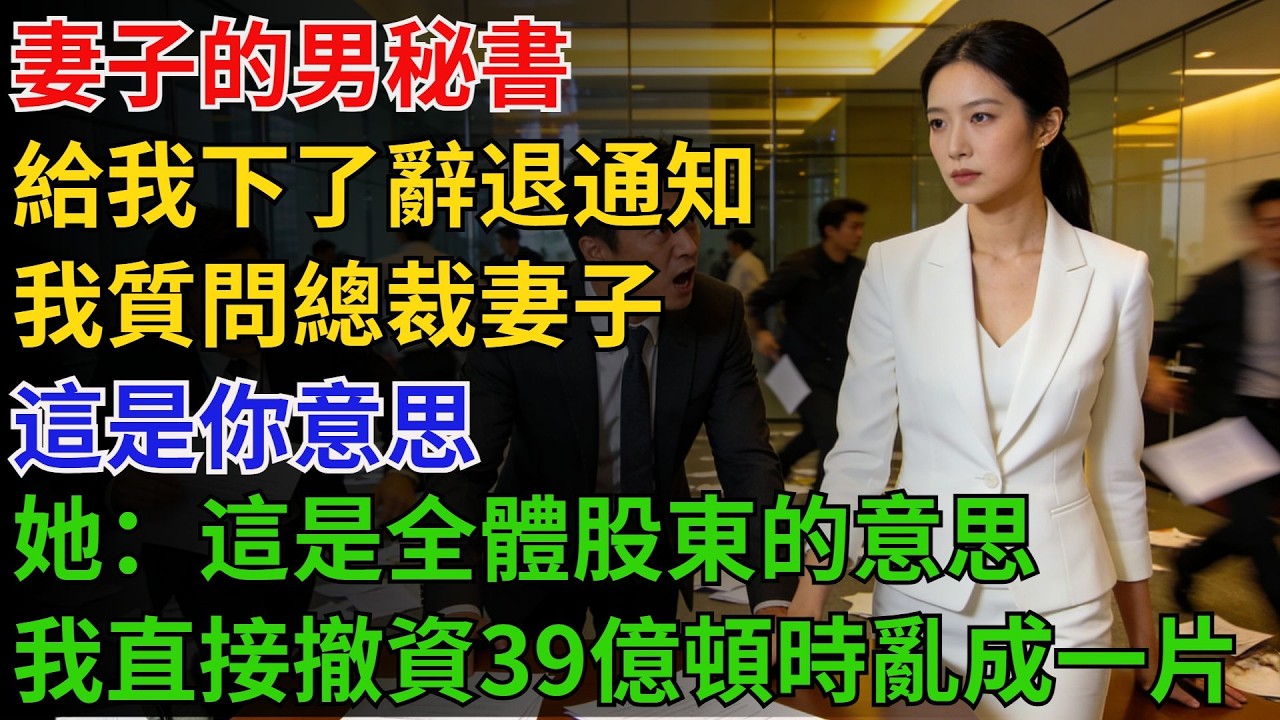 妻子的男秘書給我下了辭退通知，我質問總裁妻子：這是你意思？她：這是全體股東的意思！我直接撤資39億辦公室頓時亂成一片【酒館情事會】#男頻小說#都市#故事#小說#爽文