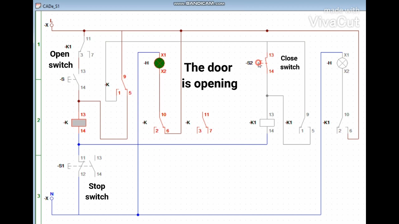 A very easy scheme to open and close the door in simulation